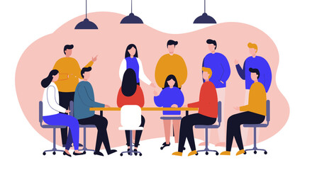 Professional diverse team collaborating in a business meeting, discussing ideas and strategizing. Represents teamwork, communication, and corporate partnership.