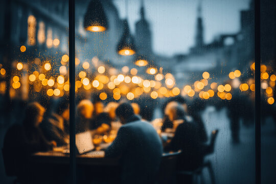 modern hybrid team meeting in bright coworking