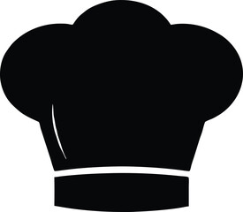 Black Chef Hat Silhouette Vector, Minimalist Culinary Graphic