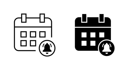 Calendar date and alarm icon