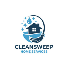 Home Cleaning Logo Design &ndash; Housekeeping, Maid Service, and Cleaning Company Branding Vector