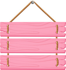 Pink Hanging Wooden Sign Illustration
