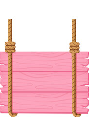Pink Hanging Wooden Sign Illustration
