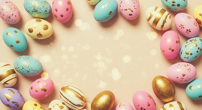 Easter Eggs Border Decoration.