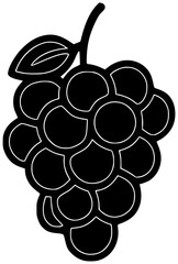 fruit illustration cranberry silhouette food logo berry icon fresh outline red healthy ripe juicy white grape raspberry organic leaf shape coconut vector graphic background