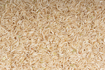Background y close up de arroz blanco orgánico, con textura clara