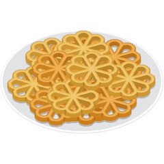 fried rosettes vector illustration drawing.