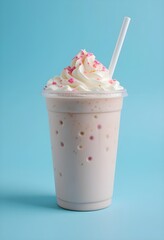 milkshake on blue background