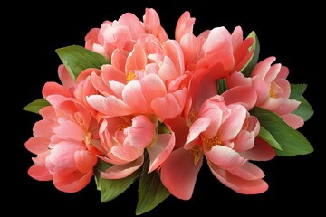 Fototapeta premium Pink and Coral Peony Bouquet Closeup