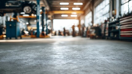 empty auto repair shop with tools