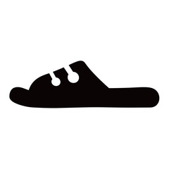 black and white silhouette of slippers vector on white background