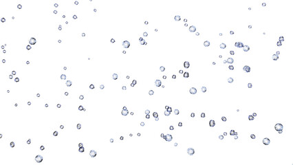 Realistic transparent water bubbles floating and sparkling on a transparent background, perfect for overlay compositing
