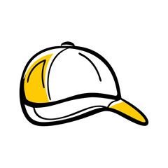 Fototapeta premium Baseball Cap Headwear hand drawing icon for web and graphic design