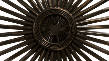 Circular Metal Structure with Radial Spokes and Central Ring