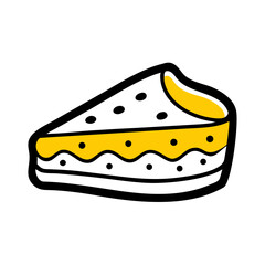 Cheesecake Dessert Slice hand drawing icon for web and graphic design