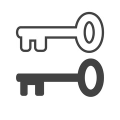 Key shape outline icon transparent vector isolated