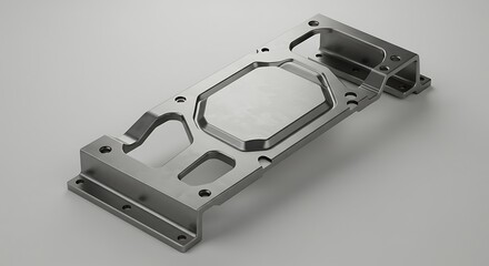 Metal Component with Precision Cutouts and Mounting Points.