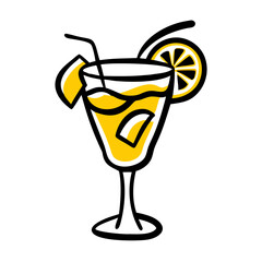 Cocktail hand drawing icon for web and graphic design