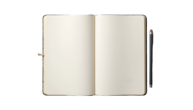 Blank Notebook and Pencil for Writing and Creative Ideas