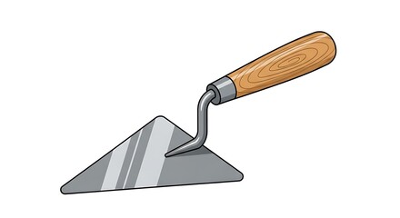 Classic Trowel with Wooden Handle a Construction and Crafting Tool.