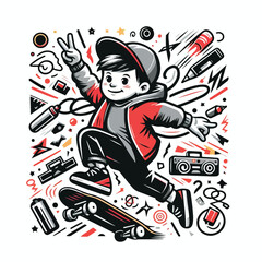 Obraz premium Vector image of a cute clown