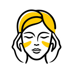 Facial Treatment hand drawing icon for web and graphic design