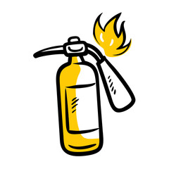Fire Extinguisher hand drawing icon for web and graphic design