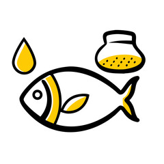 Fish Oil hand drawing icon for web and graphic design