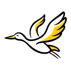 Flying Bird Wildlife hand drawing icon for web and graphic design