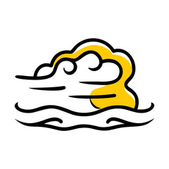 Fog hand drawing icon for web and graphic design