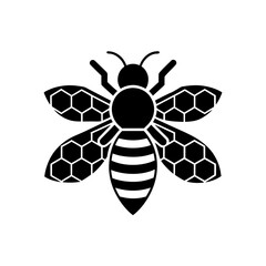 bee icon with honeycomb pattern texture 