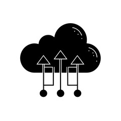 cloud with data arrows for cloud computing 