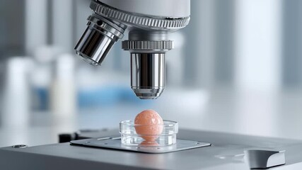 Miniature brain model microscope petri dish laboratory research neural tissue clinical microscope petri dish laboratory research - Powered by Adobe