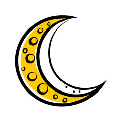Lunar Eclipse hand drawing icon for web and graphic design