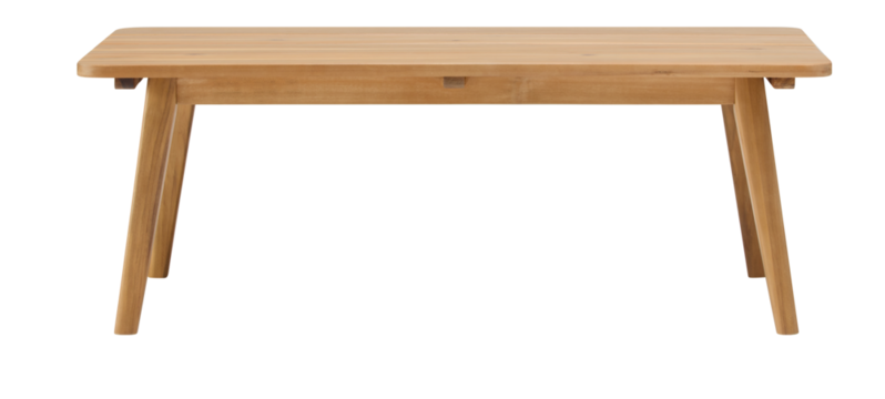 Minimalist Square wooden table with straight front and straight corners cut out isolated transparent background - Powered by Adobe