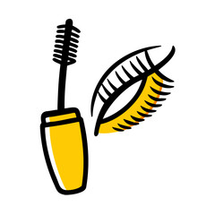 Mascara hand drawing icon for web and graphic design