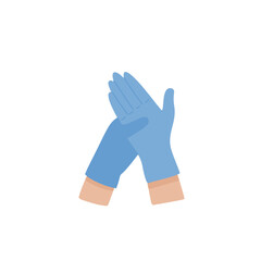 Pair of light-blue nitrile gloves, ready for use.