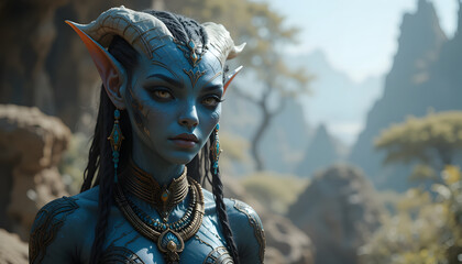 mystical blue warrior princess/ banshee 4k pc wallpaper