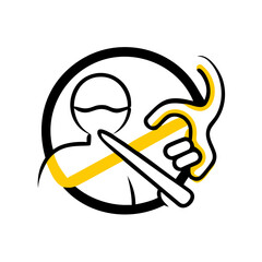 No Sharing hand drawing icon for web and graphic design