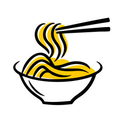 Noodles hand drawing icon for web and graphic design