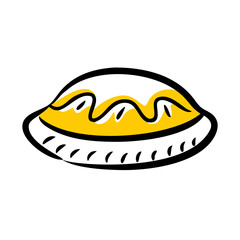 Pie hand drawing icon for web and graphic design