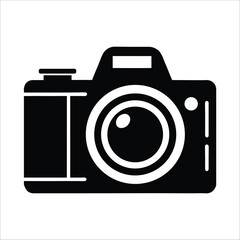 camera silhouette vector icon isolated on white background   