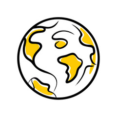 Planet Earth Globe hand drawing icon for web and graphic design