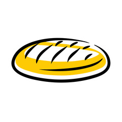 Round Bread Loaf Bun hand drawing icon for web and graphic design