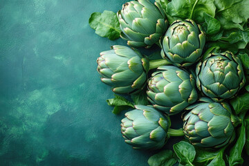 Obraz premium Fresh French Artichokes Displayed with Soft Lighting and Deep Focus