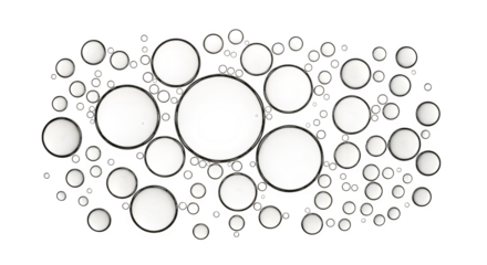 Macro view of numerous white liquid bubbles on a dark background.