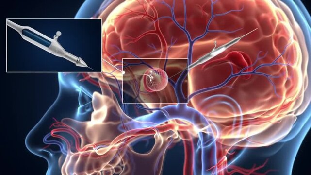 3D Animation of Advanced Medical Device Targeting Brain Cell for Precision Treatment and Neuroscience Research