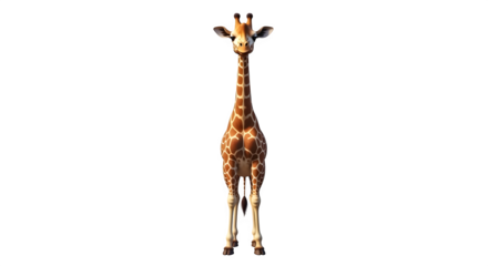 Majestic giraffe stands tall showcasing its unique patterned coat and long neck.
