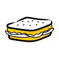 Sandwich hand drawing icon for web and graphic design