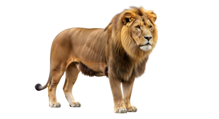 Majestic Male Lion Standing Proudly.